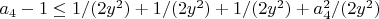 $a_4-1 \le 1/(2y^2)+1/(2y^2)+1/(2y^2)+a_4^2/(2y^2)$