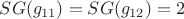 $SG(g_{11})=SG(g_{12})=2$
