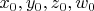 $x_0,y_0,z_0,w_0$