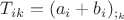 $T_{ik}=(a_i+b_i)_{;_k}$