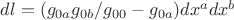$dl=(g_{0a}g_{0b}/g_{00}-g_{0a})dx^adx^b$