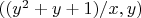 $((y^2+y+1)/x,y)$