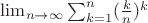 $\lim_{n\to\infty}\sum_{k=1}^{n}(\frac{k}{n})^k$