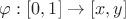 $\varphi:[0,1]\to [x,y]$