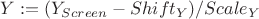 $Y:=(Y_{Screen}-Shift_Y)/Scale_Y$