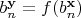 $b^\mathbf{y}_n = f(b^\mathbf{x}_n)$