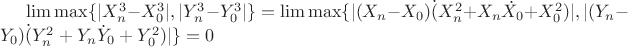 $\lim  \max\{|X_n^3-X_0^3|,|Y_n^3-Y_0^3|\}=\lim  \max\{|(X_n-X_0)\dot(X_n^2 + X_n\dot X_0 + X_0^2) |,|(Y_n - Y_0)\dot(Y_n^2 + Y_n\dot Y_0 + Y_0^2)|\}=0 $