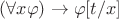 $(\forall x\varphi)\to\varphi[t/x]$
