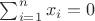 $\sum_{i = 1}^{n}{x_i} = 0$
