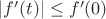 $|f'(t)| \leq f'(0)$