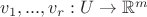 $v_1,...,v_r:U\to\mathbb R^m$