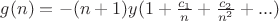 $g(n)=-(n+1)y(1+\frac{c_1}{n}+\frac{c_2}{n^2}+...)$