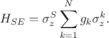 $$H_{SE} = \sigma_z^S \sum_{k=1}^N g_k \sigma_z^k.$$