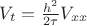 ${V_t} = \frac{{{h^2}}}{{2\tau }}{V_{xx}}$