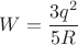 $$W=\frac{3q^2}{5R}$$