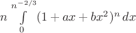 $n\int\limits_0^{n^{-2/3}}(1+ax+bx^2)^n\,dx$