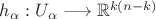 $h_{\alpha}: U_{\alpha} \longrightarrow \mathbb{R}^{k(n-k)}$ $h_{\alpha}: U_{\alpha} \longrightarrow \mathbb{R}^{k(n-k)}$