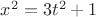 $x^2=3t^2+1$