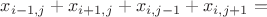 $x_{i-1,j}+x_{i+1,j}+x_{i,j-1}+x_{i,j+1}=$