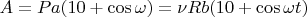 $A = Pa(10 + \cos \omega ) = \nu R b(10 + \cos \omega t)$