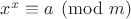 $x^x \equiv a\pmod{m}$ $x^x \equiv a\pmod{m}$
