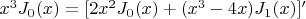 $x^3J_0(x)=[2x^2J_0(x)+(x^3-4x)J_1(x)]'$