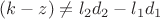 $(k-z)\ne l_{2}d_{2}-l_{1}d_{1}$