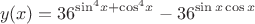 $$y(x)={{36}^{{{\sin }^{4}}x+{{\cos }^{4}}x}}-{{36}^{\sin x\cos x}}$$