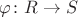 $\varphi\colon R\to S$