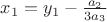 $x_1 = y_1 - \frac{a_2}{3a_3}$