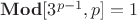 $\mathbf{Mod}[3^{p-1},p]=1$