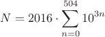 $N=2016\cdot \displaystyle \sum_{n=0}^{504}10^{3n}$ $N=2016\cdot \displaystyle \sum_{n=0}^{504}10^{3n}$