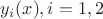 $y_i(x),i=1,2$