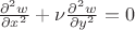 $\frac{\partial^2 w}{\partial x^2} + \nu \frac{\partial^2 w}{\partial y^2} = 0$ $\frac{\partial^2 w}{\partial x^2} + \nu \frac{\partial^2 w}{\partial y^2} = 0$