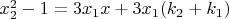 $x_2^2-1=3x_1x+3x_1(k_2+k_1)$