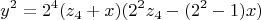 $$y^2=2^4(z_4+x)(2^2z_4-(2^2-1)x)$$
