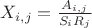 $X_{i,j} = \frac{A_{i,j}}{S_iR_j}$