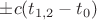 $\pm c(t_{1,2}- t_0)$