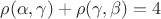 $\rho(\alpha,\gamma)+\rho(\gamma,\beta) = 4$