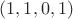 $(1, 1, 0, 1)$