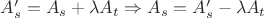 $A_s'=A_s+\lambda A_t \Rightarrow A_s=A_s'-\lambda A_t $