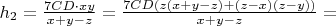 $h_2=\frac{7CD\cdot xy}{x+y-z}=\frac{7CD\left(z(x+y-z)+(z-x)(z-y)\right)}{x+y-z}=$