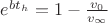 $e^{bt_h}=1-\frac{v_0}{v_\infty}$