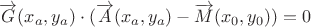 $\overrightarrow{G}(x_a,y_a)\cdot (\overrightarrow{A}(x_a,y_a)-\overrightarrow{M}(x_0,y_0))=0$