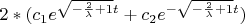 $2*(c_1e^{\sqrt{-\frac 2\lambda +1}t}+c_2e^{-\sqrt{-\frac 2\lambda +1}t})$