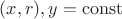 $(x,r), y=\operatorname{const}$