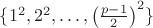 $\{1^2, 2^2, \dots, \left(\frac{p-1}{2}\right)^2\}$