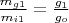 $ \frac{m_{g1}}{m_{i1}}=\frac{g_1}{g_o} $