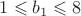 $1\leqslant b_1 \leqslant 8$