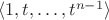 $\langle 1,t,\ldots, t^{n-1}\rangle$